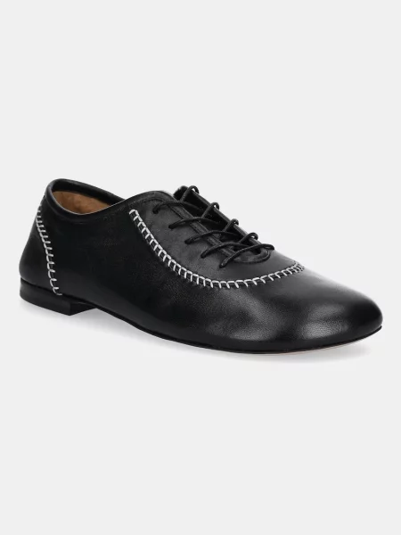 Wales Bonner pantofi de piele Lace cu plat negru