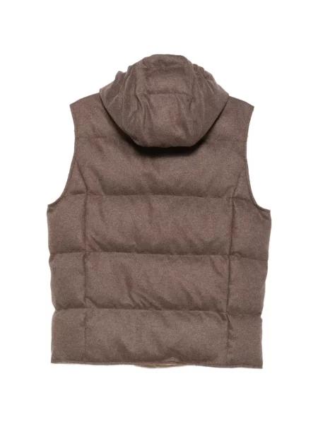 Vestă Eleventy din piele de căprioară maro