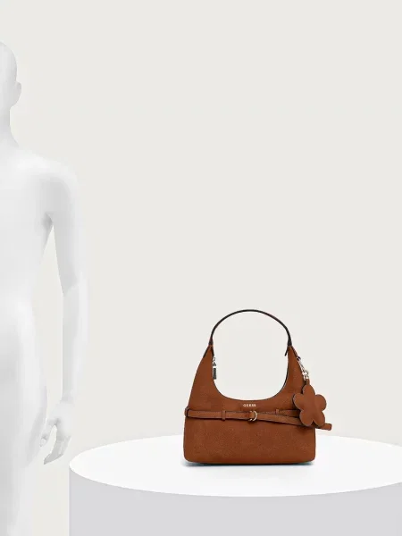 Замшевая сумка хобо Guess