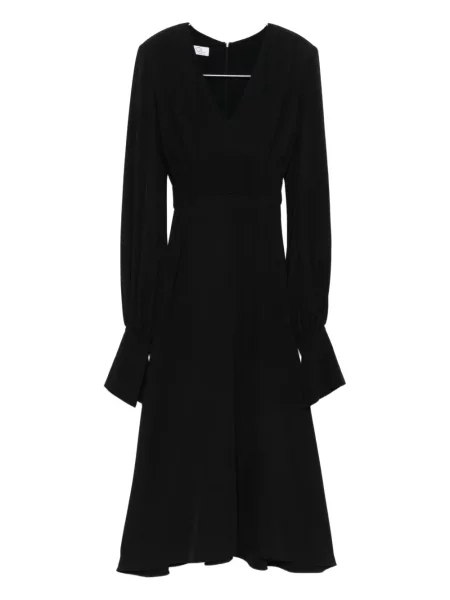 Rochie midi Vestiaire D'un Oiseau Libre cu decolteu în V până la genunchi de costum negru