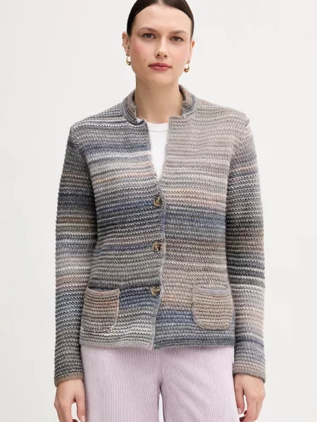 Жилетка с вълна United Colors of Benetton сиво