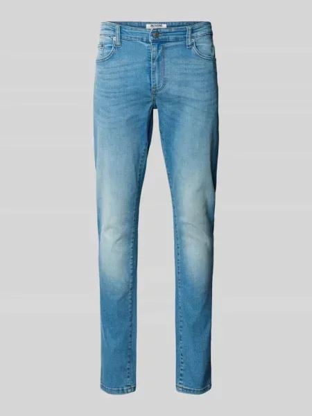 Jeansy o kroju slim fit z mieszanki bawełny model ‘LOOM’ Only & Sons niebieskie