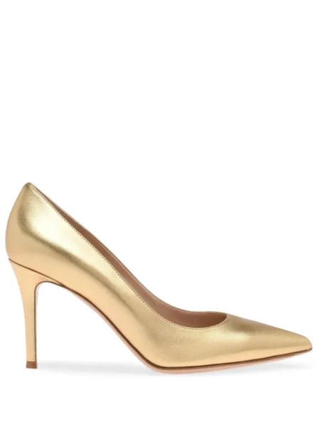 Pantofi cu toc Gianvito Rossi din piele auriu