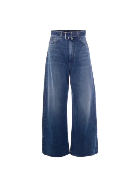 Szerokie jeansy Sportmax niebieskie