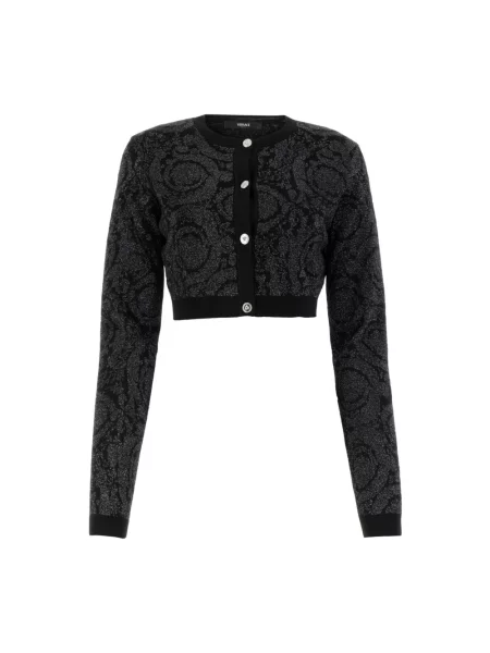 Krótki sweter Versace czarny