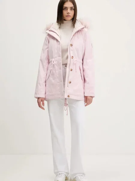 Hollister Co. parka przejściowa różowy