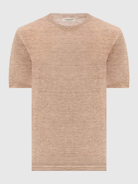 Футболка з льону та шовку Cashmere&whiskey бежева