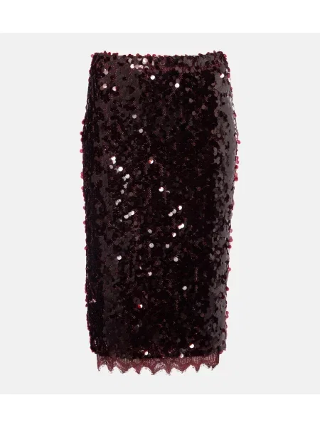 Fustă midi Christopher Esber până la genunchi roșu