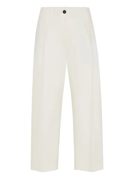 Pantaloni Brunello Cucinelli plisate alb