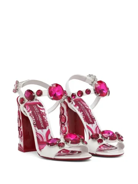 Raštuotos sandalai Dolce & Gabbana balta