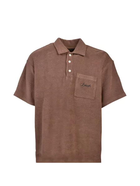Tricou polo Breath cu autograf maro