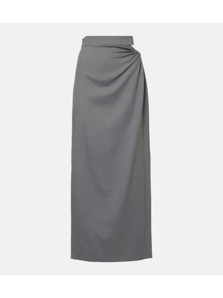 Maksi spódnica maxi Max Mara wełniana szara
