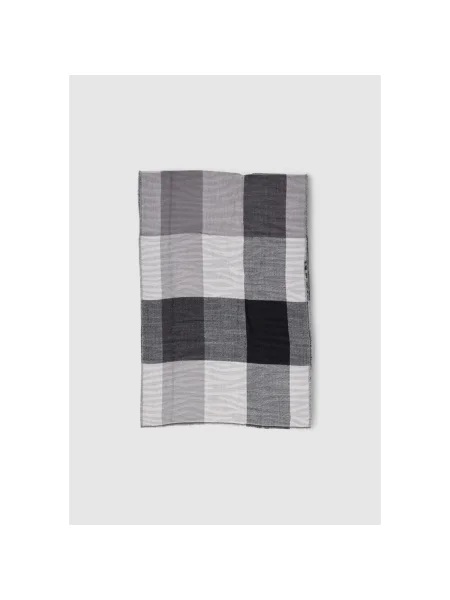 Fular Pieces în carouri negru