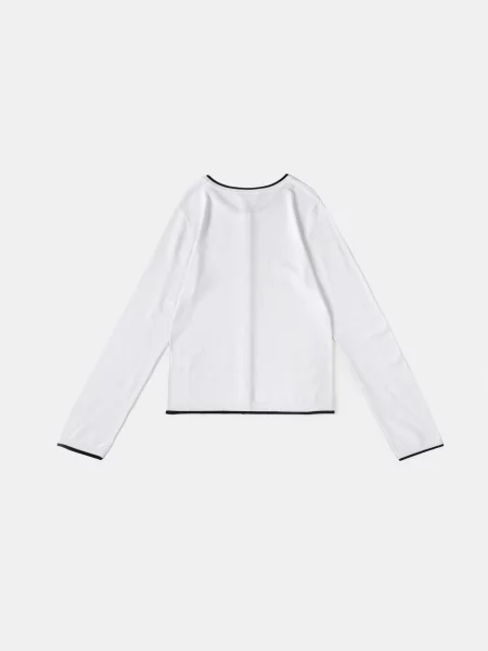 Кардиган з контрастною облямівкою з віскозою білий