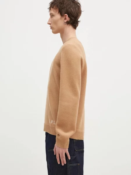 A.P.C. pulover pentru bărbați din lână Pull Edward maro