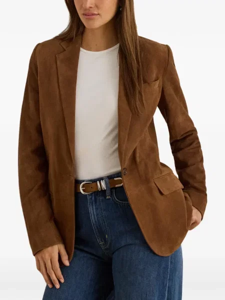 Μπλέιζερ Lauren Ralph Lauren σουέτ καφέ