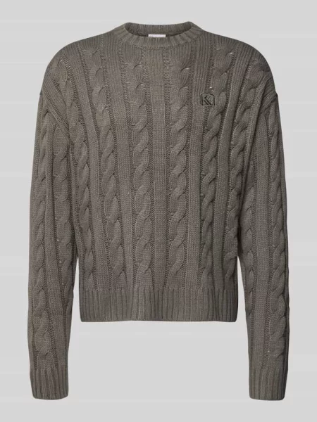 Sweter z dzianiny z prążkowanymi wykończeniami Karl Kani