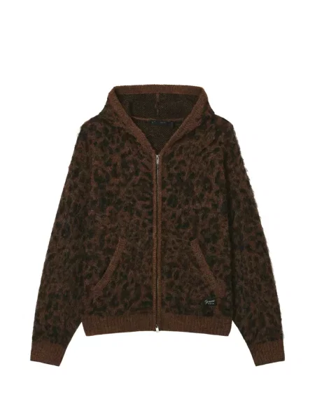 Hanorac cu glugă Five Cm cu model leopard maro
