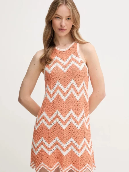 Рокля Pepe Jeans ORIANA DRESS къса с кройка по тялото оранжево