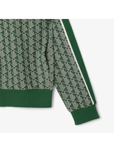 Lacoste Bluza Ze Stójką Z Monogramem Regular Fit zielona