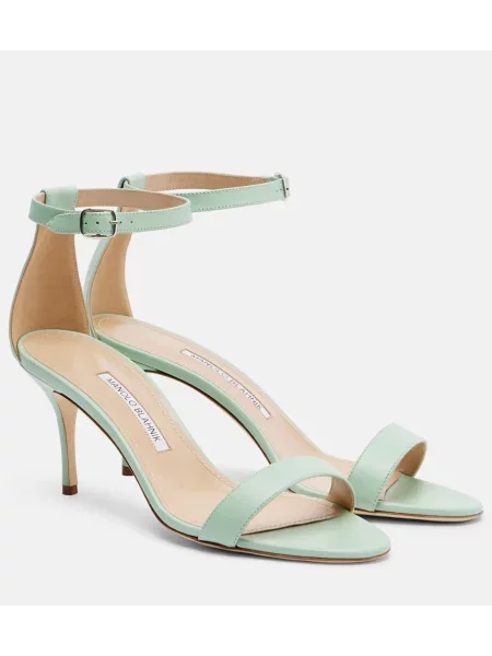 Sandale Manolo Blahnik din piele albastru