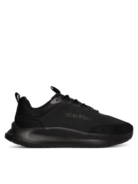 Sneakerși Calvin Klein din piele negru