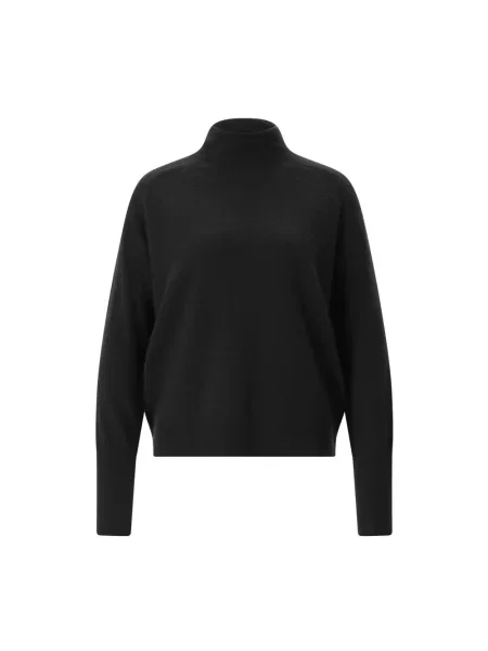 Lniany sweter z golfem Sminfinity czarny