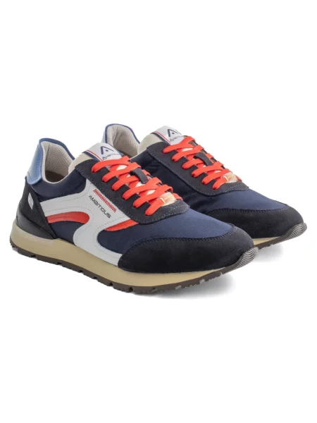 Sneakersy Ambitious skórzane retro niebieskie