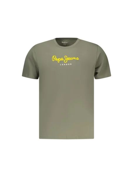Koszulka z czystej bawełny w kroju regular fit model EGGO' Pepe Jeans zielona