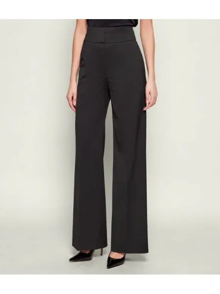 HUGO Pantaloni Himia | flare fit cu adaos de lână negru