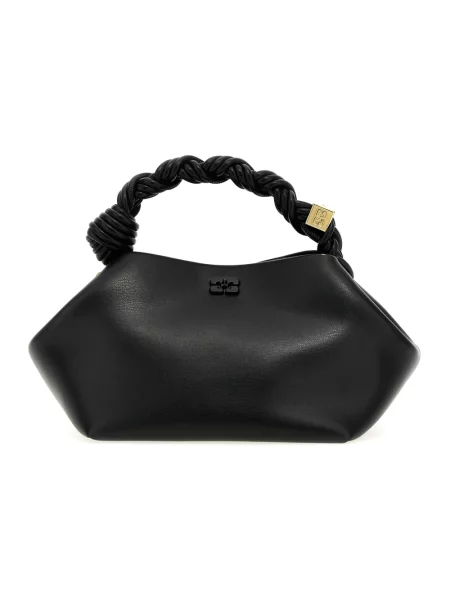 Torebka crossbody Ganni biznesowa z nadrukiem czarna