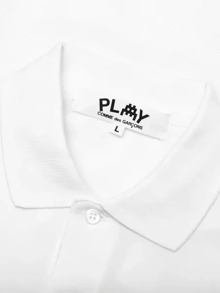 Polo Comme Des Garçons Play με κέντημα με μοτίβο καρδιά λευκό