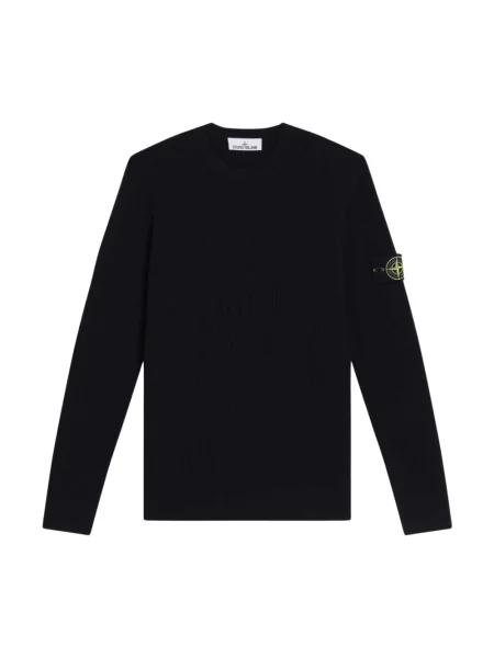 Sweter Stone Island z okrągłym dekoltem z kamieniami niebieski