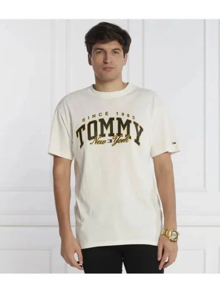 Tommy Jeans Tricou LUXE VARSITY | Relaxed fit alb