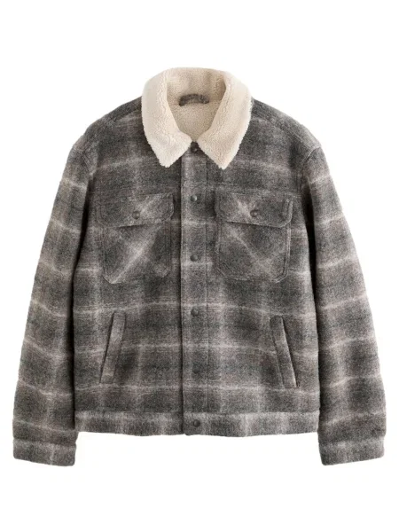 Next Prehodna jakna temno rjava / črna bela