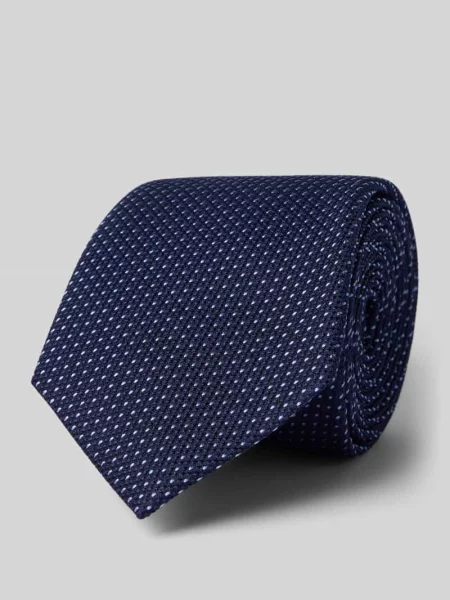 Krawat z jedwabiu ze wzorem na całej powierzchni 8 cm Joop! Collection granatowy