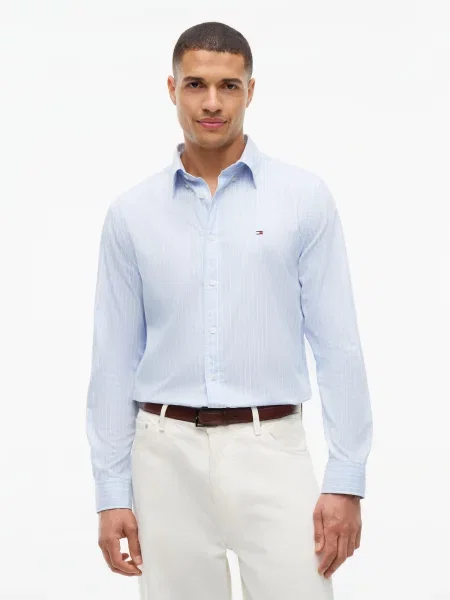 TOMMY HILFIGER Košeľa FLEX svetlomodrá biela