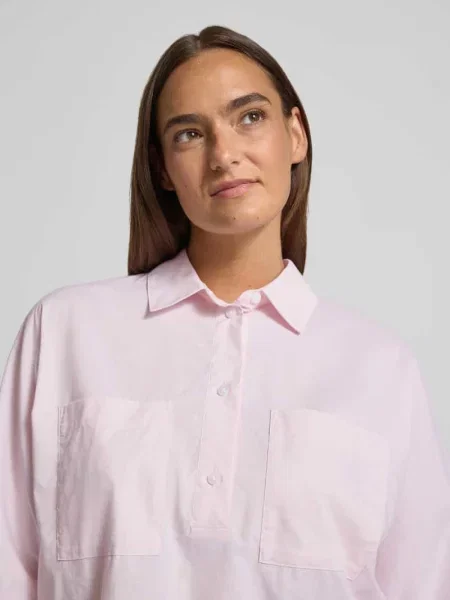 Bluzka o kroju regular fit wykładany kołnierz model Fadessa' Opus różowa