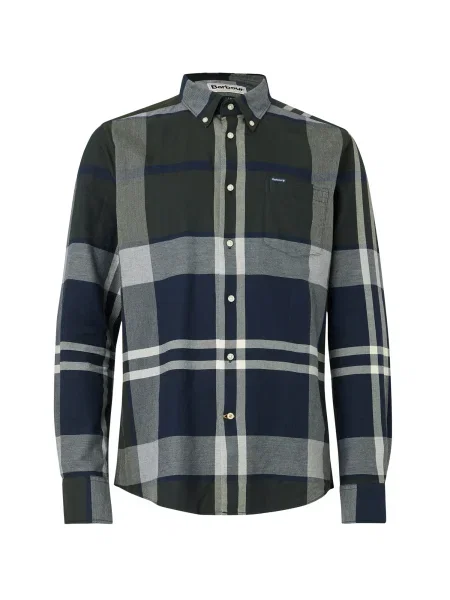 Barbour Košile Dunoon marine modrá olivová / pastelově zelená šedá