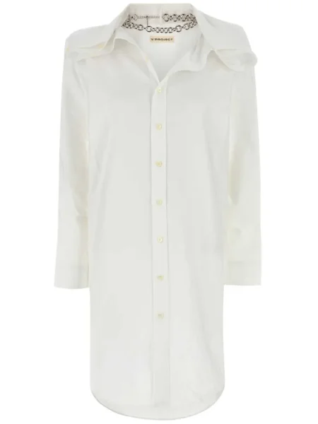 Sukienka koszulowa Y/project z twillu garniturowa biała