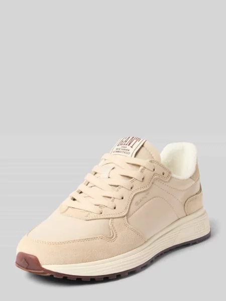 Sneakersy z mieszanki skóry z detalem z logo model Beywin' Gant żółte