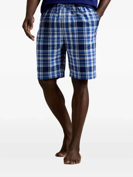 Pantaloni Polo Ralph Lauren în carouri cu imagine cu cordon albastru