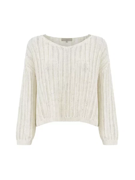 Sweter Antonelli Firenze z dżerseju biały