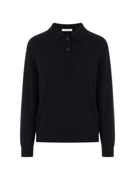 Lung tricou polo The Row negru