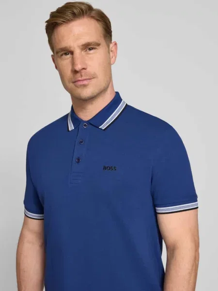 Koszulka polo o kroju regular fit z czystej bawełny model „PADDY” Boss Green niebieska