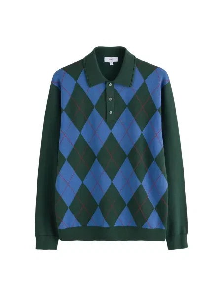Next Pulover Argyle albastru / verde roșu