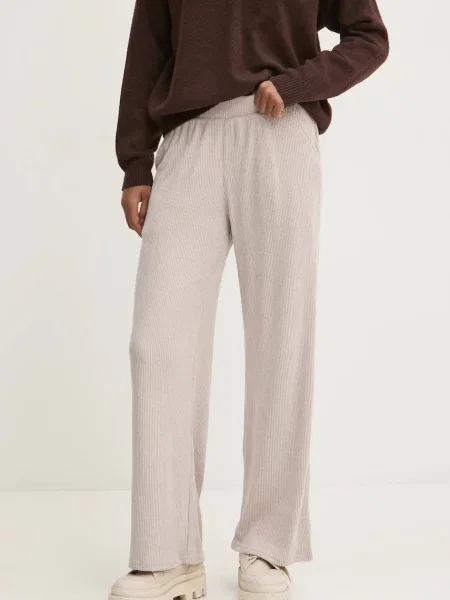 Kalhoty Hollister Co. jednoduché high waist hnědá