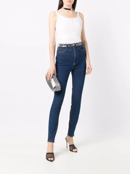 Liesas skinny fit džinsai Philipp Plein mėlyna