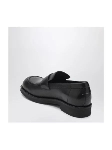 Półbuty Mm6 Maison Margiela skórzane z logo czarne