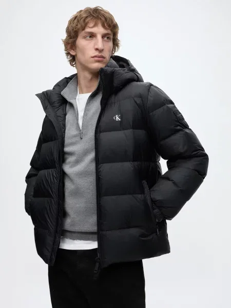 Calvin Klein Jeans Zimná bunda / biela čierna